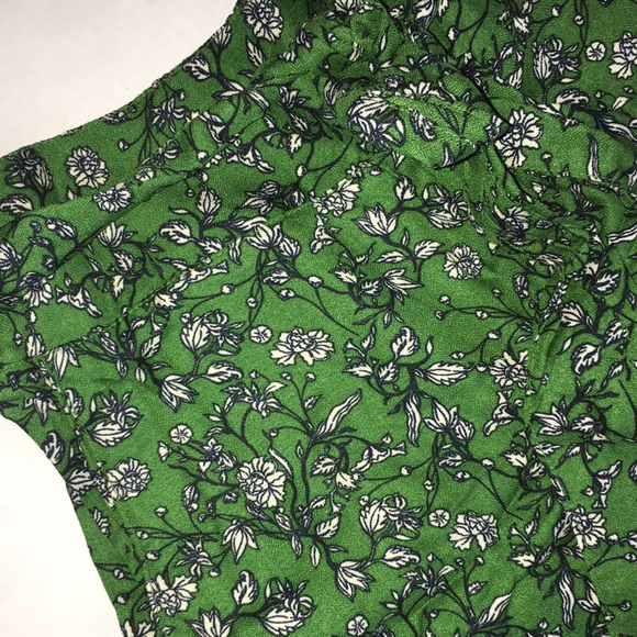 Hinge Viscose Wide Leg Crop Pants In Green Floral Print Size | Size XS - Picture 10 of 14